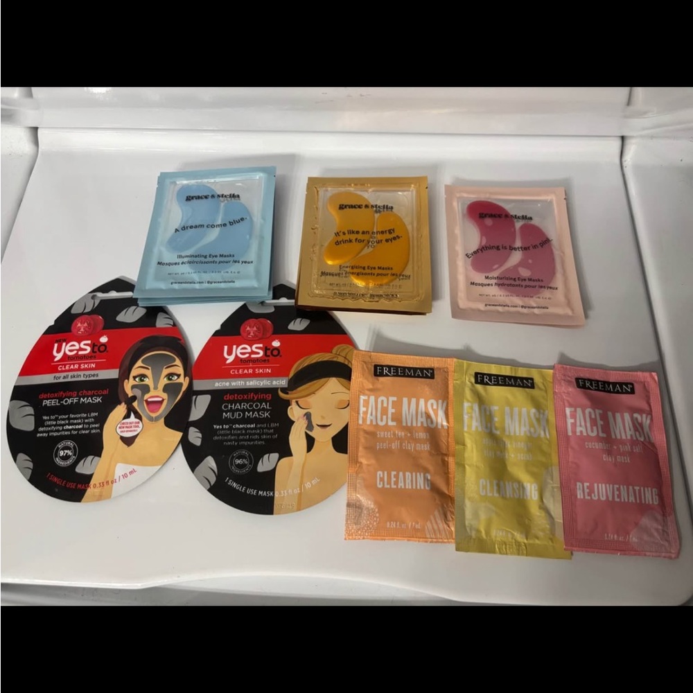Face masks and under eye masks lot (11 count)